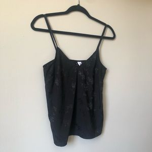 H&M Black Floral Print Tank - US 0